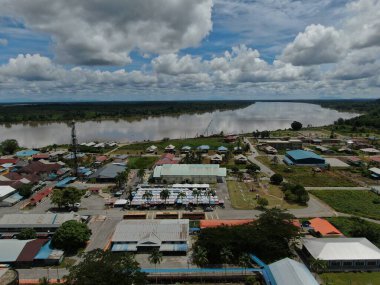 Simunjan, Sarawak / Malezya - 20 Haziran 2020: Simunjan 'ın Güzel Balıkçı Köyü