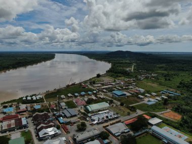 Simunjan, Sarawak / Malezya - 20 Haziran 2020: Simunjan 'ın Güzel Balıkçı Köyü