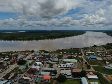 Simunjan, Sarawak / Malezya - 20 Haziran 2020: Simunjan 'ın Güzel Balıkçı Köyü