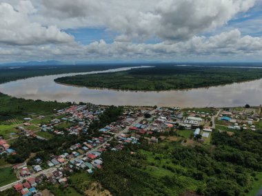 Simunjan, Sarawak / Malezya - 20 Haziran 2020: Simunjan 'ın Güzel Balıkçı Köyü