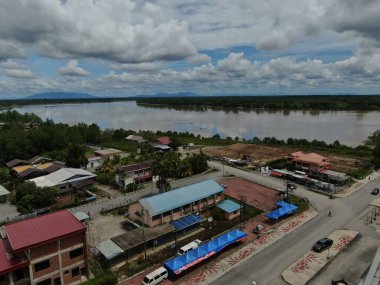 Simunjan, Sarawak / Malezya - 20 Haziran 2020: Simunjan 'ın Güzel Balıkçı Köyü