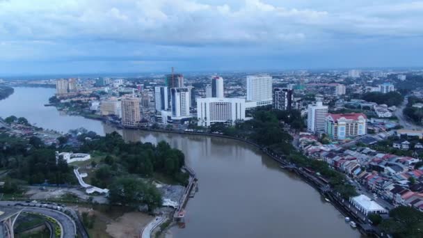 Kuching Sarawak Malásia Outubro 2020 Icônico Edifício Referência Dewan Undangan — Vídeo de Stock