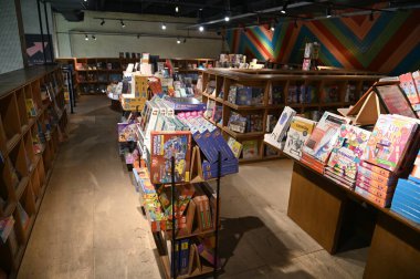 Kuala Lumpur, Malaysia - September 15, 2025: The BookXcess bookstore across multiple outlets in KL City, where books were arranged in a very modern and creative manner