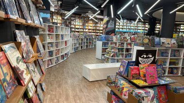 Kuala Lumpur, Malaysia - September 15, 2025: The BookXcess bookstore across multiple outlets in KL City, where books were arranged in a very modern and creative manner
