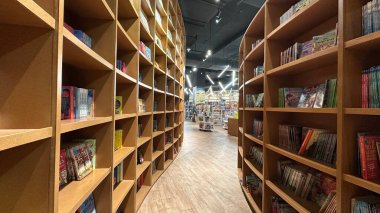 Kuala Lumpur, Malaysia - September 15, 2025: The BookXcess bookstore across multiple outlets in KL City, where books were arranged in a very modern and creative manner