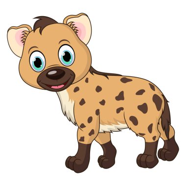 Illustration of an adorable baby boy hyena standing clipart