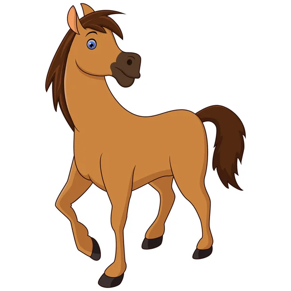 Vector Illustration Brown Horse Cartoon — Stock Vector