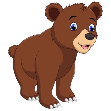 Beyaz arka planda izole edilmiş kahverengi bir ayı.