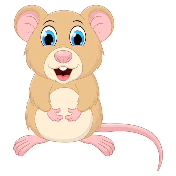 Cute Mouse Cartoon Isolated White Background — Stock Vector
