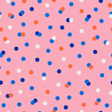Pembe konfeti kusursuz desen. Şirin noktalar vektör deseni. 