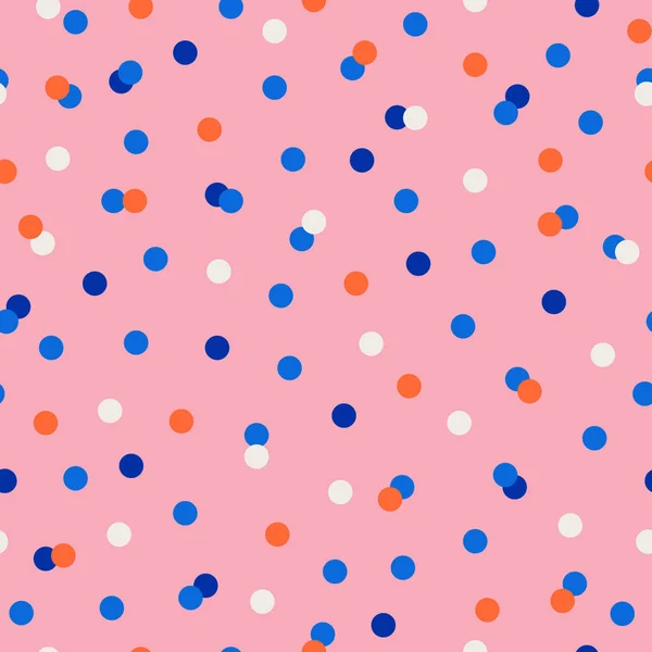 Конфетти Розовый Бесшовный Шаблон Милый Векторный Рисунок Точек — стоковый вектор