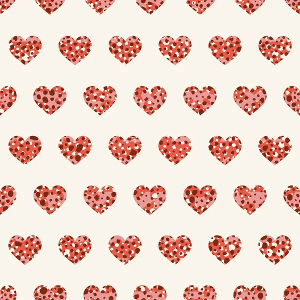 Valentine Abstrakte Nahtlose Muster Mit Roten Herzen Packpapier Nahtloses Muster — Stockvektor