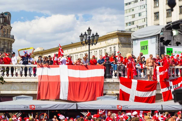 Russia Moscow June 2018 Crowd Danish Fans Manege Square Kremlin Royalty Free Stock Images