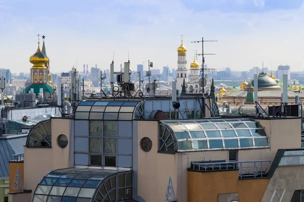 Moscow Top Roof Beautiful View Kremlin Center Capital Russia City — Stock Photo, Image