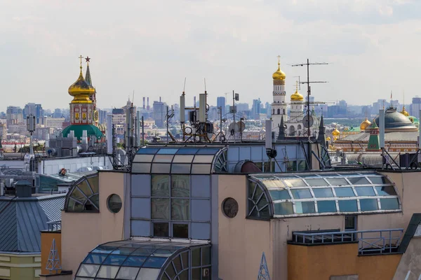 Moskva Från Toppen Taket Och Vacker Utsikt Över Kreml Och — Stockfoto