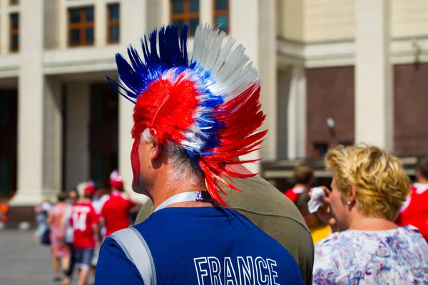 Russia Mosca Giugno 2018 Fan Francesi Strade Della Città Piazza — Foto Stock