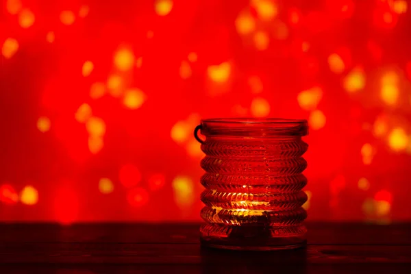 Thanksgiving Och Halloween Glas Ljusstakar Varma Bakgrund Med Bokeh — Stockfoto