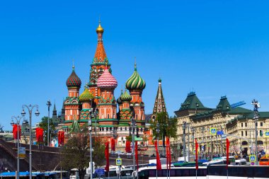 Moskova, Rusya, 9 Mayıs tatil, Kızıl Meydan, Vasilyevsky iniş 