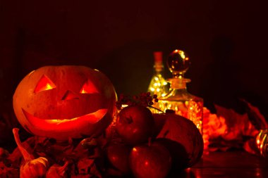 Cadılar Bayramı için balkabağı feneri, Jack-fener, gece lambası 