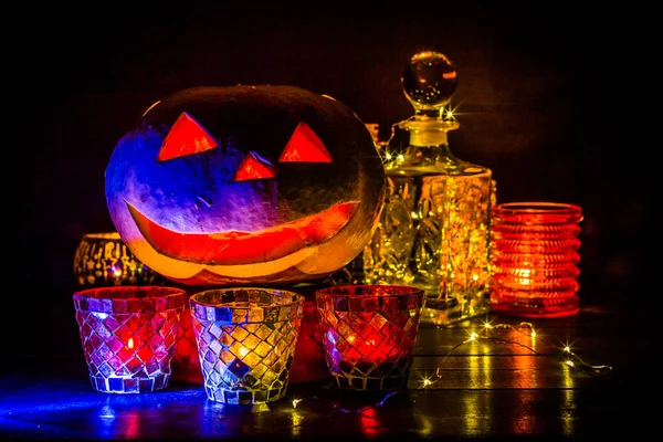 Lanterne de citrouille pour Halloween, Jack-lanterne, lampe de nuit pour le — Photo