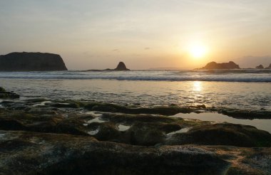 Papuma sahilinde harika bir akşam Doğu Java Endonezya