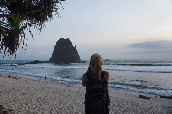 東ジャワ島で最も有名な観光地であるパプーマビーチ周辺の美しい景色インドネシア — ストック写真