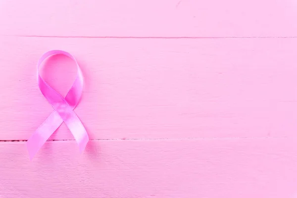 Healthcare, medicine concept. Pink breast cancer awareness ribbo — Stock Photo, Image