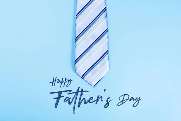 Happy Father Day Concept Fond Avec Cravate Bleue Sur Fond — Photo