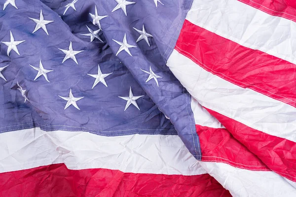 Amerikan bayrağı. ABD Anma Günü, Başkanlar Günü, Gaziler Günü, İşçi Bayramı, Bağımsızlık Günü ya da 4 Temmuz kutlamaları için. Üst görünüm, metin için boşluk kopyala.