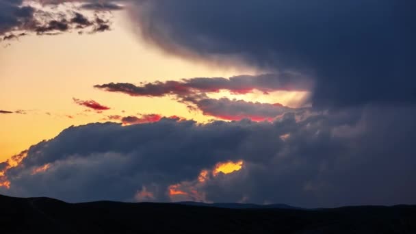 Temps Écoulé Nuages Orage Coucher Soleil Mouvement Dynamique Coucher Soleil — Video