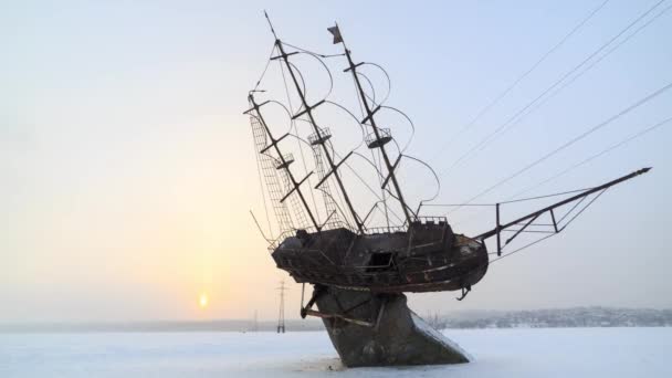 Μνημείο για το πλοίο υδραργύρου, Voronezh, Ρωσία — Αρχείο Βίντεο