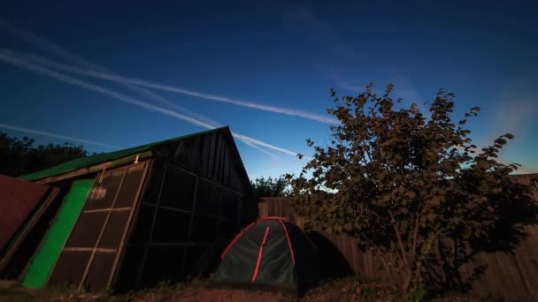 Tempo Lapse Cambio Giorno Notte Sullo Sfondo Della Tenda Cambia — Video Stock