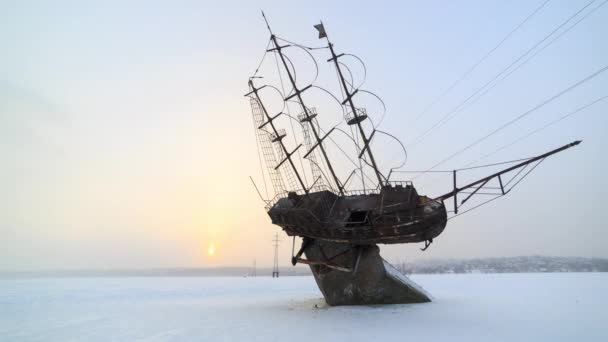 Rusland Voronezh Monument Voor Stichter Van Russische Vloot Peter Het — Stockvideo