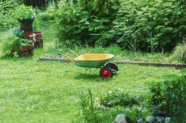 garden cart is on the dacha