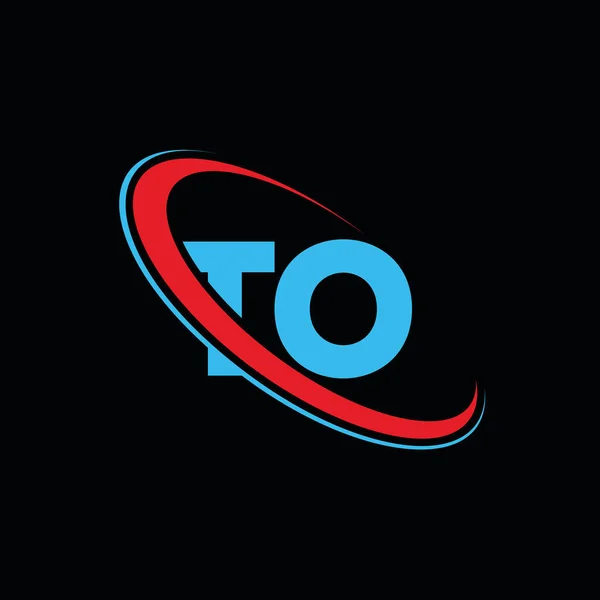 O文字のロゴデザインへ 初期文字リンクされた円過事例モノグラムロゴ赤と青に ロゴには Oデザイン — ストック写真