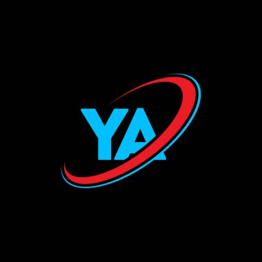 Evet. Bir harf logosu tasarımı. İlk harf YA bağlı daire büyük harfli monogram logo kırmızı ve mavi. Evet logo, Y Tasarım