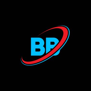 BB B harfli logo tasarımı. İlk harf BB bağlı daire büyük harfli monogram logo kırmızı ve mavi. BB logosu, B B tasarımı. B, B