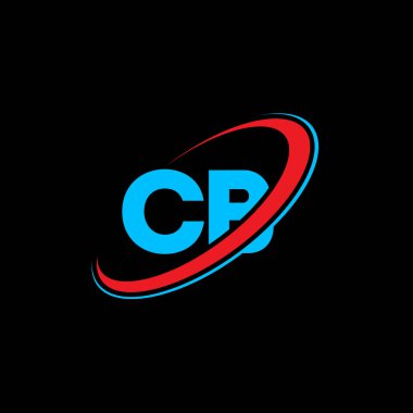 CB C B harfi logo tasarımı. İlk harf CB bağlı daire büyük harf monogram logosu kırmızı ve mavi. CB logosu, C B tasarımı. cb, c b