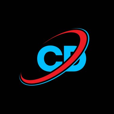 CD C D harfi logo tasarımı. İlk harf CD bağlı daire büyük harf monogram logosu kırmızı ve mavi. CD logosu, C-D tasarımı. CD, c d