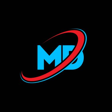 MD M harfli logo tasarımı. İlk harf MD bağlı daire büyük harfli monogram logo kırmızı ve mavi. MD logosu, MD tasarımı. Doktor, ben...