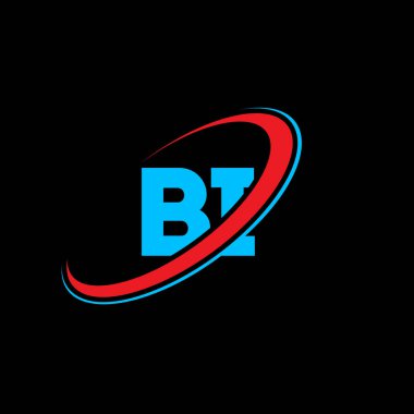 BB harfi logo tasarımı. İlk harf BI bağlı daire büyük harfli monogram logo kırmızı ve mavi. BBI logosu, B I tasarımı. Birader!