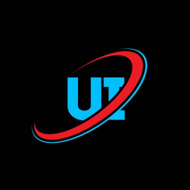 UI harf logosu tasarımı. İlk harf UI bağlı daire büyük harfli monogram logo kırmızı ve mavi. UI logosu, U I tasarımı. Evet, evet.