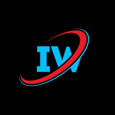 IW I W harfli logo tasarımı. İlk harf IW bağlantılı daire büyük harfli monogram logo kırmızı ve mavi. IW logosu, ben tasarladım. Ben, ben...
