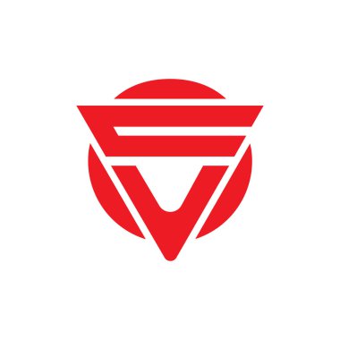 CU harfli üçgen logo tasarımı. Kırmızı renkli yuvarlak şekilli CU harfi. İlk harf CU bağlı daire büyük harfli monogram logo. CU logosu, CU tasarımı. Buraya gel.