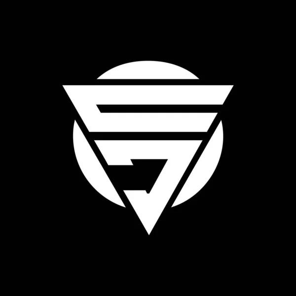 Harfli Üçgen Logo Tasarımı Çember Şeklinde Beyaz Renkli Harfli Monogram — Stok Vektör