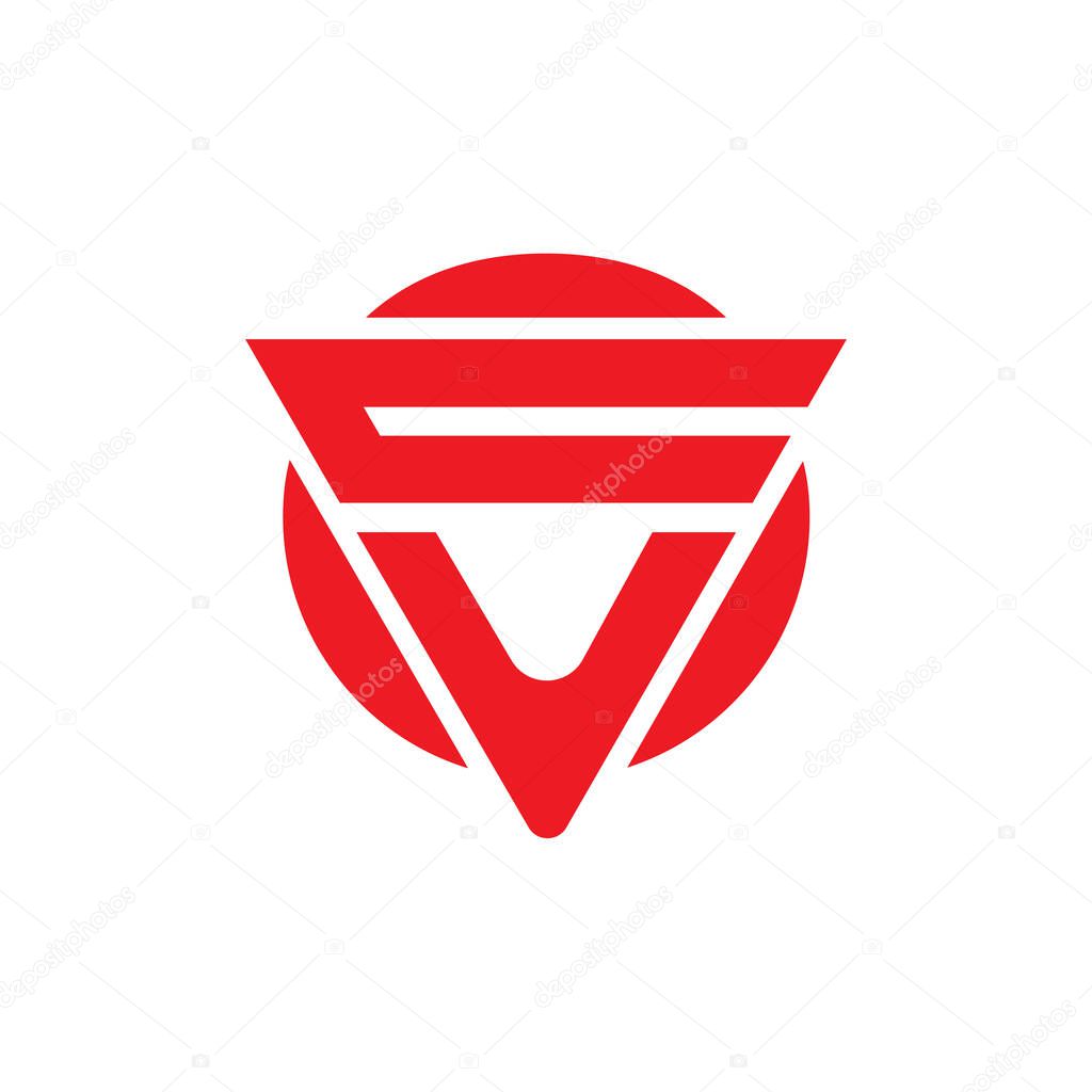CU letter triangle logo design. CU letter monogram in red color with circle shape. Initial letter CU linked circle uppercase monogram logo. CU logo, C U design. c u