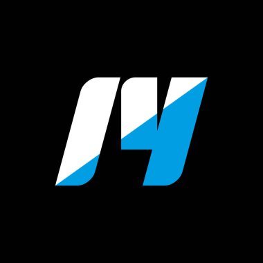 IY harfi logo tasarımı siyah arka planda. Yaratıcı harflerin baş harfleri logo kavramı. Iy simge tasarımı. Siyah arkaplanda IY beyaz ve mavi harf simgesi tasarımı. Ben...