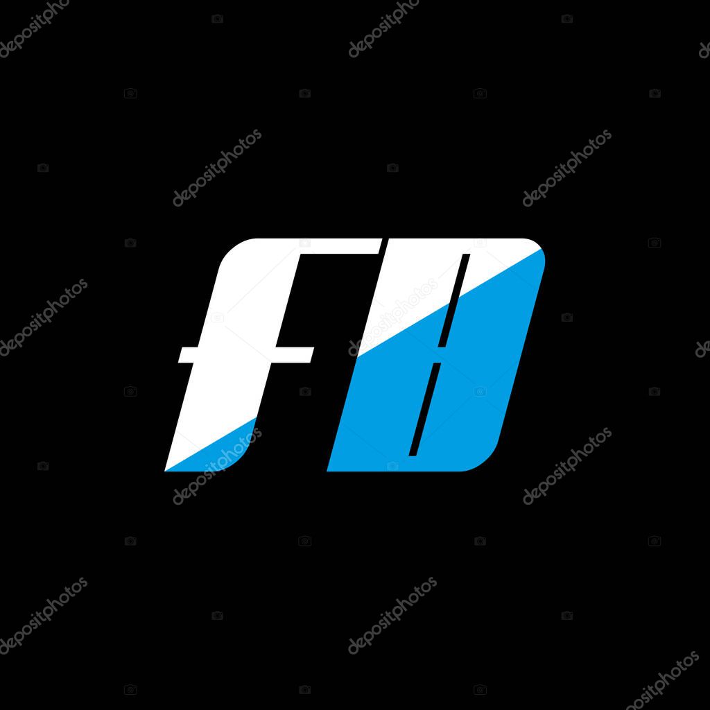 Fb Letter Logo Design On Black Background Fb Creative Initials Letter Logo Concept Fb Icon Design Fb White And Blue Letter Icon Design On Black Background F B Larastock