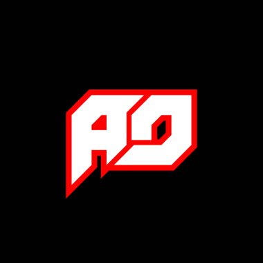 AD harfi logo tasarımı siyah arkaplan üzerine. İdari Baş harfler harf logosu kavramı. reklam simgesi tasarımı. AD beyaz ve kırmızı harf simgesi tasarımı siyah arkaplanda. Bir D