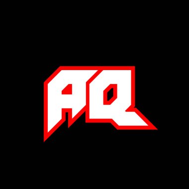 Siyah arka planda El Kaide harfi logosu tasarımı. El Kaide yaratıcı harflerin baş harfleri logo konsepti. aq simge tasarımı. Siyah arkaplanda AQ beyaz ve kırmızı harf simgesi tasarımı. Bir Q